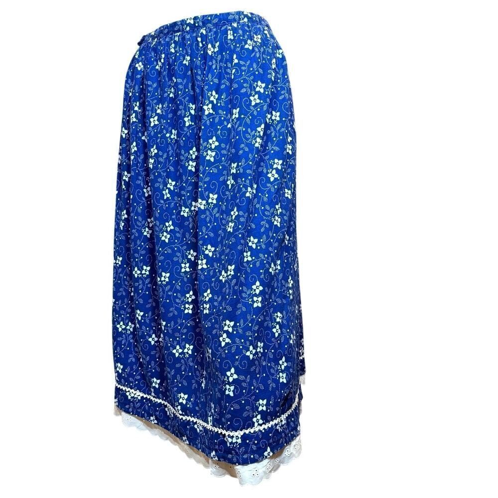 Vintage Cottagecore Prairie Midi Skirt Blue
Floral Eyelet Lace Trim Boho Medium - Picture 4 of 10